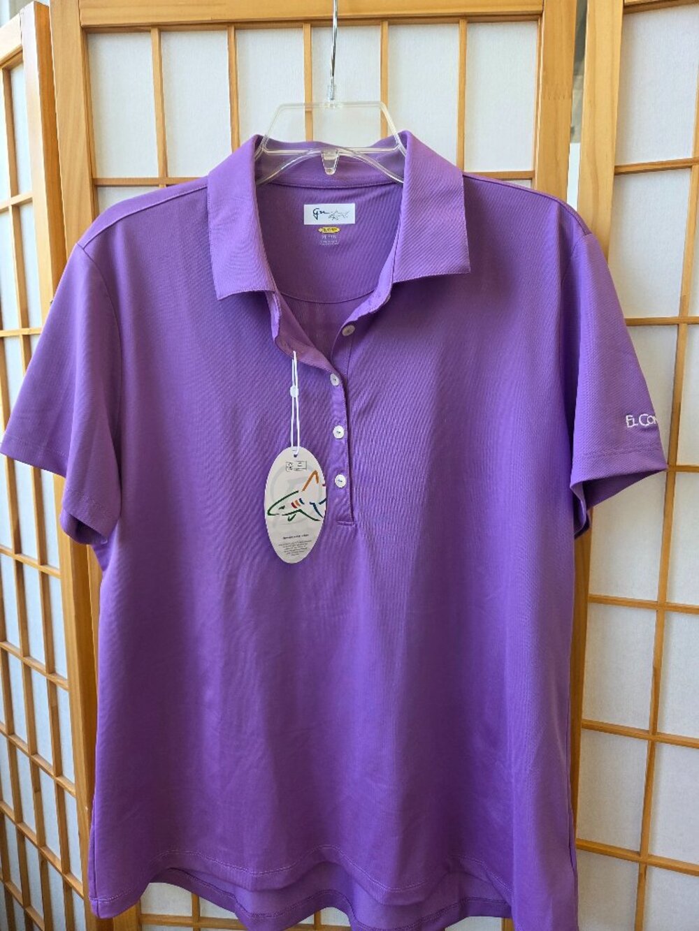 Purple collared wormen's golf shirt